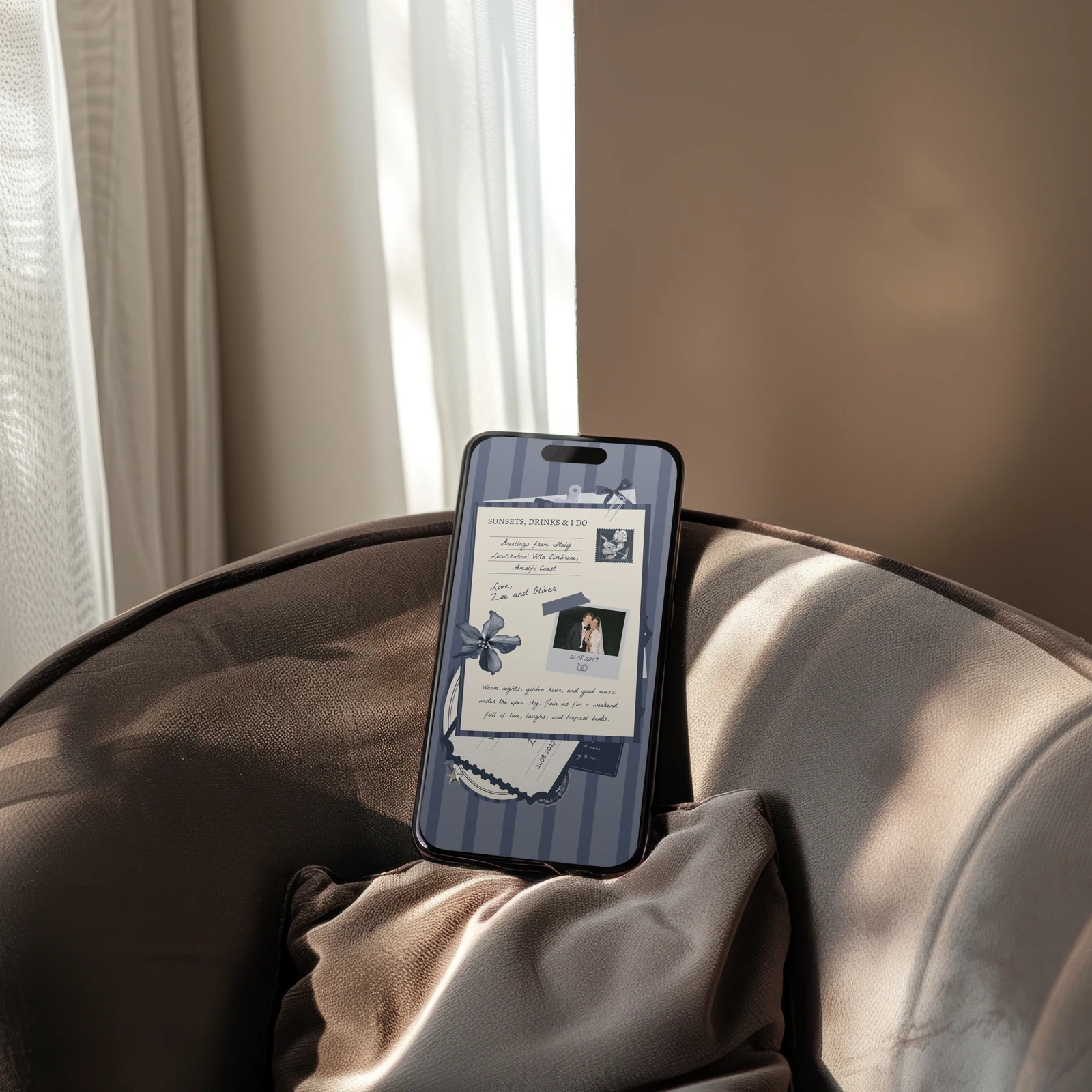 Wedding website on a phone