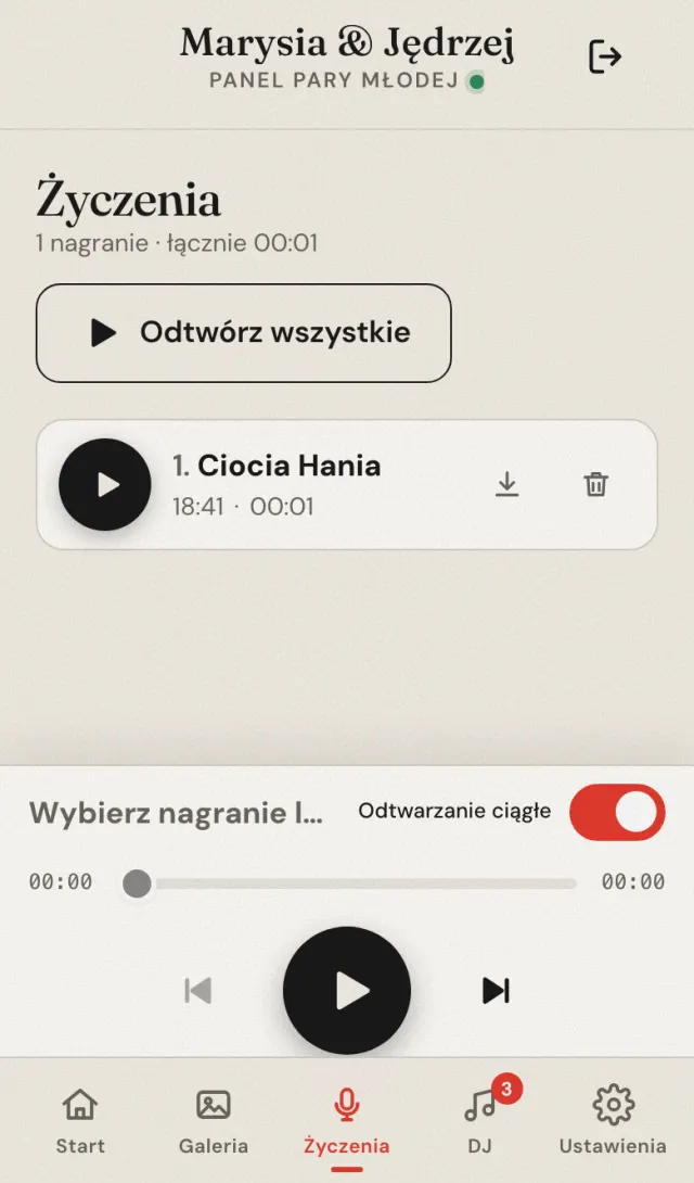Panel organizatora: Życzenia