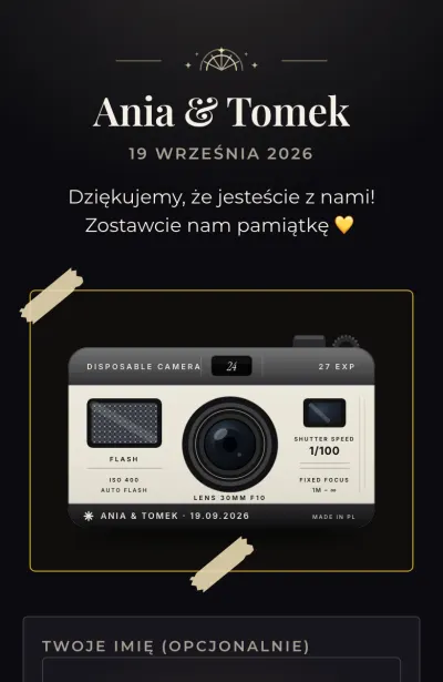 Ekran gościa w stylu Glamour
