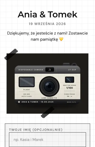 Ekran gościa w stylu Minimal